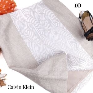 New Calvin Klein Beige Off White Patterned Skirt Sz 10